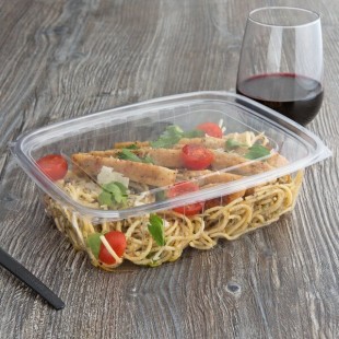 Eco-Products EP-RC48 48 oz. PLA Plastic Compostable Rectangular Deli Container and Lid - 200/Case Eco-Products EP-RC48 48 oz. PLA Plastic Compostable Rectangular Deli Container and Lid - 200/Case