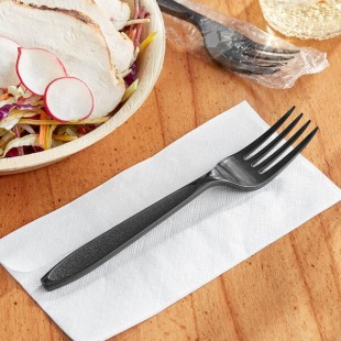 Solo Impress Individually Wrapped Heavy Weight Black Plastic Fork - 1,000/Case Solo Impress Individually Wrapped Heavy Weight Black Plastic Fork - 1,000/Case