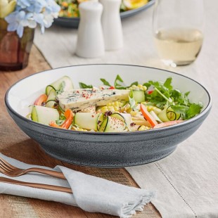 Acopa Embers 48 oz. Midnight Blue Matte Stoneware Pasta Bowl - Sample Acopa Embers 48 oz. Midnight Blue Matte Stoneware Pasta Bowl - Sample