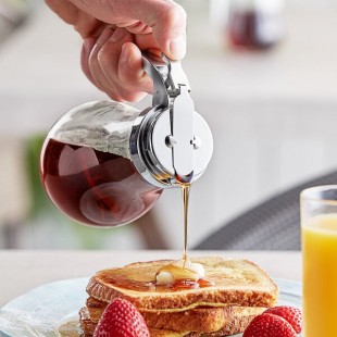Choice 14 oz. Glass Teardrop Syrup Dispenser Choice 14 oz. Glass Teardrop Syrup Dispenser
