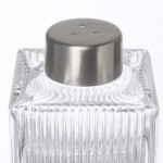 American Metalcraft GSPSR Vintage Collection 2 oz. Ribbed Square Glass Salt and Pepper Shaker Set - 12/Case American Metalcraft GSPSR Vintage Collection 2 oz. Ribbed Square Glass Salt and Pepper Shaker Set - 12/Case