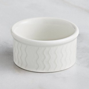 RAK Porcelain Leon 2 oz. Ivory Embossed Porcelain Ramekin - 12/Case RAK Porcelain Leon 2 oz. Ivory Embossed Porcelain Ramekin - 12/Case