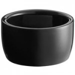 Acopa 2.5 oz. Glossy Black Fluted Stoneware Ramekin - 48/Case