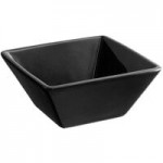 Acopa 2.5 oz. Glossy Black Fluted Stoneware Ramekin - 48/Case
