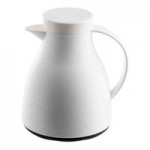 TableCraft 12668 White Plastic Lid with Orange / Decaf Thumb Press for 17 oz. Coffee Carafe