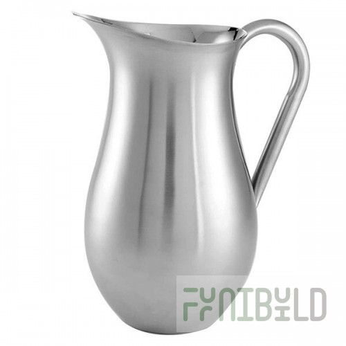 American Metalcraft 64 oz. Stainless Steel Mirror Finish Double-Walled Bell Pitcher SDWP64 - 4/Case