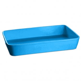 TableCraft CW20200SBL 15 Qt. Sky Blue Cast Aluminum Extra Large Rectangular Casserole Dish