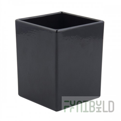 Bon Chef 9515S 56 oz. Black Sandstone Finish Cast Aluminum Straight Sided Square Bowl