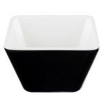 Vollrath V2220020 5 oz. Black / White Extra-Small Square Melamine Bowl Vollrath V2220020 5 oz. Black / White Extra-Small Square Melamine Bowl