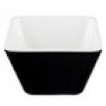 Vollrath V2220020 5 oz. Black / White Extra-Small Square Melamine Bowl Vollrath V2220020 5 oz. Black / White Extra-Small Square Melamine Bowl