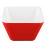Vollrath V2220020 5 oz. Black / White Extra-Small Square Melamine Bowl Vollrath V2220020 5 oz. Black / White Extra-Small Square Melamine Bowl