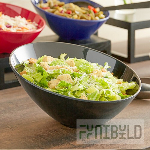 Acopa 43 oz. Black Slanted Melamine Bowl