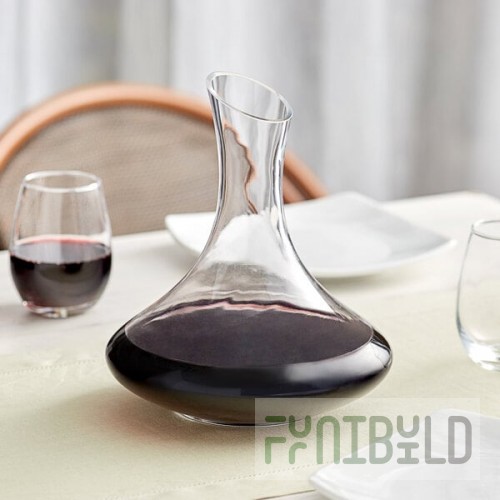 Acopa 67 oz. Customizable Slanted Top Glass Wine Decanter