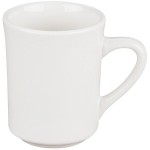 Acopa 8 oz. Customizable Ivory (American White) Rolled Edge Stoneware Mug - 36/Case Acopa 8 oz. Customizable Ivory (American White) Rolled Edge Stoneware Mug - 36/Case