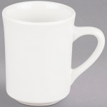 Acopa 8 oz. Customizable Ivory (American White) Rolled Edge Stoneware Mug - 36/Case Acopa 8 oz. Customizable Ivory (American White) Rolled Edge Stoneware Mug - 36/Case