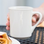 Acopa 8 oz. Customizable Ivory (American White) Rolled Edge Stoneware Mug - 36/Case Acopa 8 oz. Customizable Ivory (American White) Rolled Edge Stoneware Mug - 36/Case