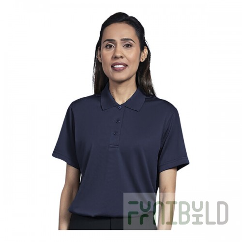 Uncommon Chef 51TJ01-R Women's Customizable Navy Blue Short Sleeve Moisture Wicking Polo Shirt - Polyester - 2X