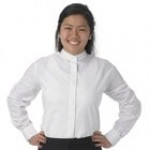 Henry Segal Women's Customizable Black Long Sleeve Band Collar Dress Shirt - M Henry Segal Women's Customizable Black Long Sleeve Band Collar Dress Shirt - M