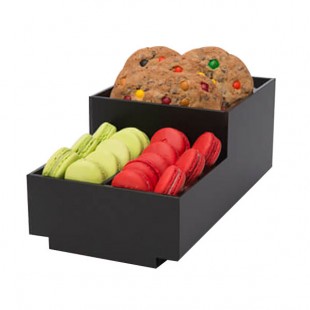Rosseto BD112 3 Compartment Black Acrylic Condiment Holder Rosseto BD112 3 Compartment Black Acrylic Condiment Holder