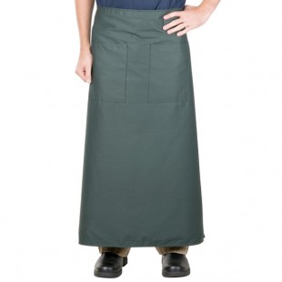Intedge Hunter Green Poly-Cotton Bistro Apron with 2 Pockets - 38