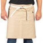 Uncommon Chef 3117 Light Beige Customizable 100% Cotton Canvas Moxie Waist Apron with Natural Webbing and 3 Pockets - 24