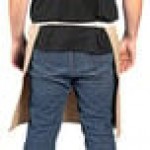 Uncommon Chef 3117 Light Beige Customizable 100% Cotton Canvas Moxie Waist Apron with Natural Webbing and 3 Pockets - 24