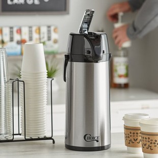 Choice 1.9 Liter Glass Lined Stainless Steel Airpot with Lever Choice 1.9 Liter Glass Lined Stainless Steel Airpot with Lever