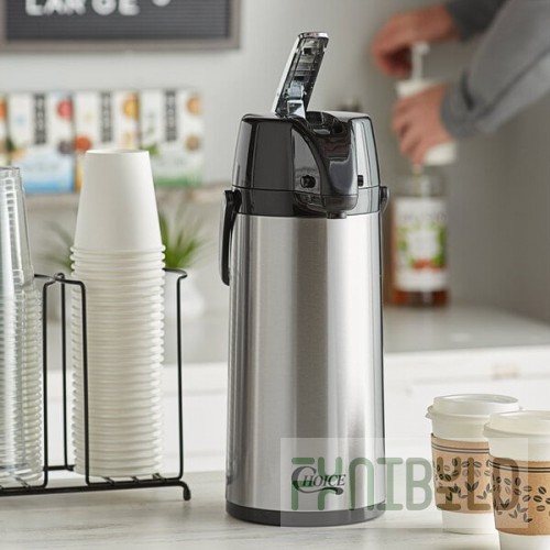 Choice 1.9 Liter Glass Lined Stainless Steel Airpot with Lever