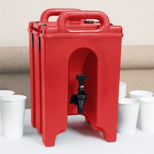 Cambro 100LCD158 Camtainer® 1.5 Gallon Hot Red Insulated Beverage Dispenser