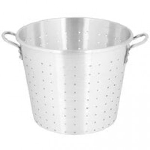 Town 38017 87 Qt. Tapered Aluminum Vegetable Colander with Handles