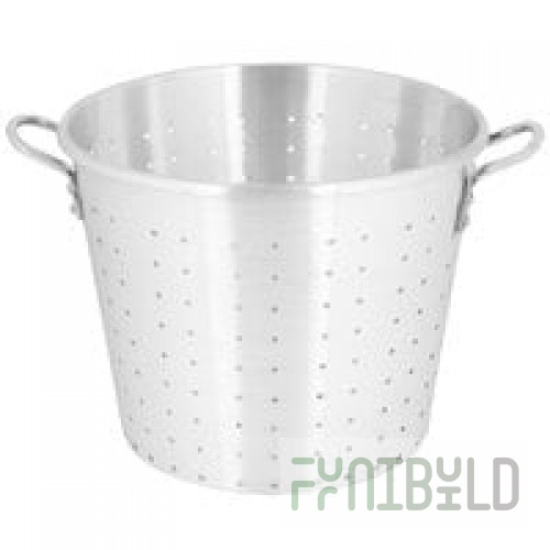 Town 38017 87 Qt. Tapered Aluminum Vegetable Colander with Handles