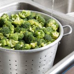 Town 38017 87 Qt. Tapered Aluminum Vegetable Colander with Handles