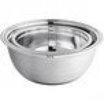 Choice Standard Stainless Steel Mixing Bowl Set with Silicone Bottom - XL - 3/Set