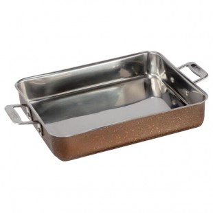 Bon Chef 60013CLDCOFFEE Cucina 3 Qt. Coffee Stainless Steel Roasting Pan - 11 5/8 Bon Chef 60013CLDCOFFEE Cucina 3 Qt. Coffee Stainless Steel Roasting Pan - 11 5/8