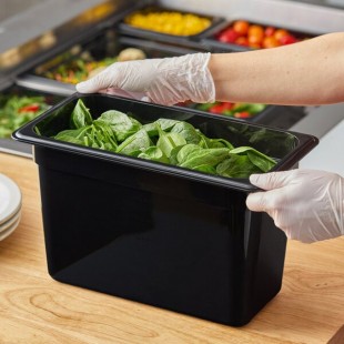 Carlisle 3066903 StorPlus 1/3 Size Black Polycarbonate Food Pan - 8 Carlisle 3066903 StorPlus 1/3 Size Black Polycarbonate Food Pan - 8
