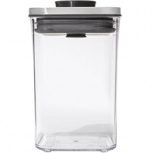 OXO Good Grips 1.1 Qt. Clear Square SAN Plastic Food Storage Container with Stainless Steel POP Lid OXO Good Grips 1.1 Qt. Clear Square SAN Plastic Food Storage Container with Stainless Steel POP Lid