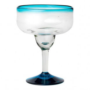 10 Strawberry Street Aqua Rim 15 oz. Margarita Glass - 6/Case