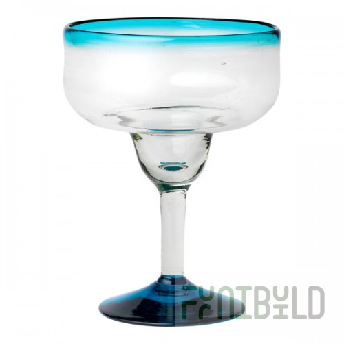 10 Strawberry Street Aqua Rim 15 oz. Margarita Glass - 6/Case