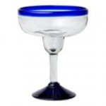 10 Strawberry Street Aqua Rim 15 oz. Margarita Glass - 6/Case
