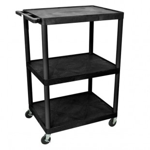 Luxor LP48-B Heavy-Duty 3 Shelf A/V Cart - 32