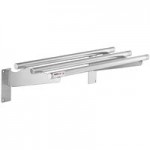 ServIt Two Pan Open Well Electric Steam Table with Angled Sneeze Guard, Fixed Tray Slide, and Casters - 120V, 1000W