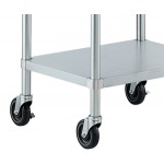 ServIt Two Pan Open Well Electric Steam Table with Angled Sneeze Guard, Fixed Tray Slide, and Casters - 120V, 1000W