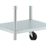 ServIt Two Pan Open Well Electric Steam Table with Angled Sneeze Guard, Fixed Tray Slide, and Casters - 120V, 1000W