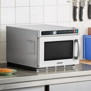 Solwave Space Saver Stainless Steel Heavy-Duty Commercial Microwave with USB Port - 2,100W, 208/240V Solwave Space Saver Stainless Steel Heavy-Duty Commercial Microwave with USB Port - 2,100W, 208/240V