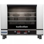 Moffat E23D3/2 Turbofan Double Deck Half Size Electric Digital Convection Oven with Steam Injection and Stainless Steel Stand - 208V, 1 Phase, 5.4 kW Moffat E23D3/2 Turbofan Double Deck Half Size Electric Digital Convection Oven with Steam Injection and Stainless Steel Stand - 208V, 1 Phase, 5.4 kW