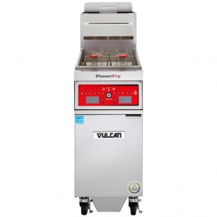 Vulcan 1VK85CF-1 PowerFry5 85-90 lb. Natural Gas Floor Fryer with Computer Controls and KleenScreen Filtration System - 90,000 BTU Vulcan 1VK85CF-1 PowerFry5 85-90 lb. Natural Gas Floor Fryer with Computer Controls and KleenScreen Filtration System - 90,000 BTU