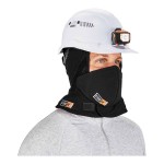 Ergodyne N-Ferno 6876 Black Flame-Resistant 2-Layer Shoulder-Length Winter Hard Hat Liner with Thermal Lining and Mouthpiece 16876