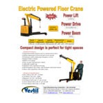 Vestil EPFC-25 Electric Steel Floor Crane with Adjustable Legs, 44 1/4