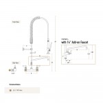Waterloo 1.15 GPM Wall-Mount Pre-Rinse Faucet with 8 Waterloo 1.15 GPM Wall-Mount Pre-Rinse Faucet with 8