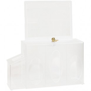 Omnimed 304006 Frosted Acrylic 3-Compartment Hygienic Station with Sanitizer Section Omnimed 304006 Frosted Acrylic 3-Compartment Hygienic Station with Sanitizer Section